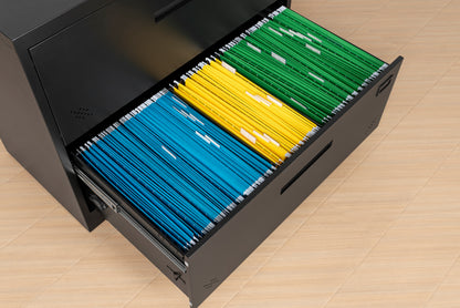 Metal Steel 2 Drawer Lateral Filing Cabinet - Black
