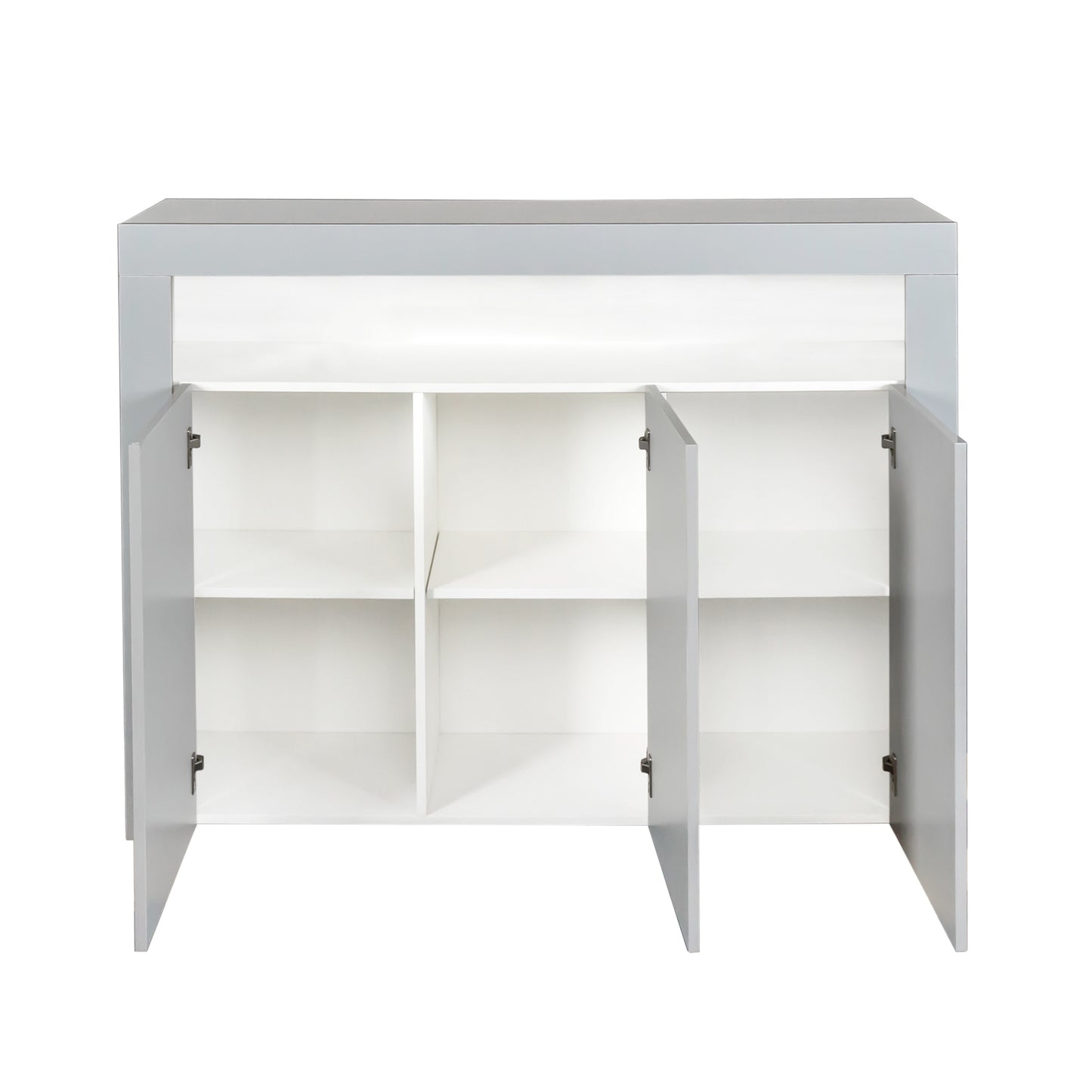Glossy Glow Sideboard: Modern Storage Cabinet with LED Light