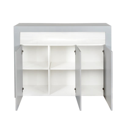 Glossy Glow Sideboard: Modern Storage Cabinet with LED Light