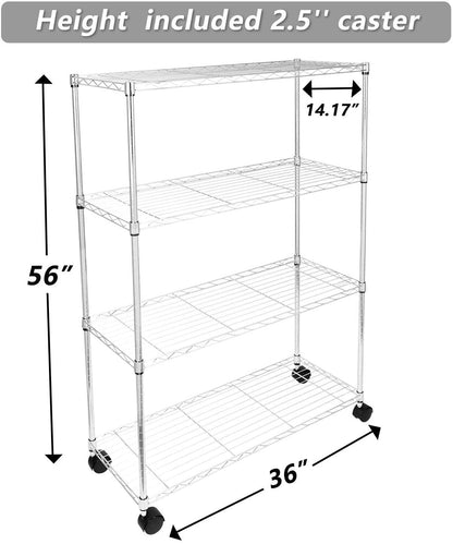 Simple Deluxe 4-Tier Heavy Duty Storage Shelving - Chrome