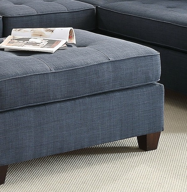 Cocktail Ottoman Dorris Fabric Tufted Seats Ottomans - Blue