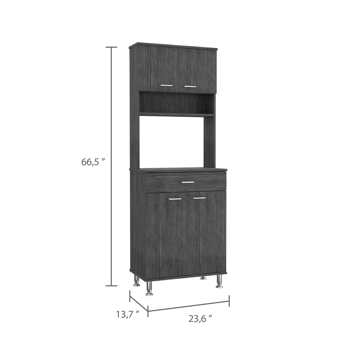 Kitchen Pantry with Countertop - Smokey Oak