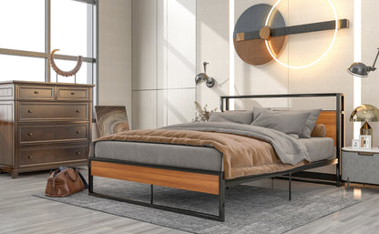 Jeern Queen Size Platform Bed Frame - Black