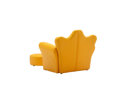 Crown Shape 1pc Kids Chair with Ottoman - Yellow