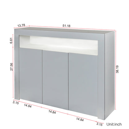 Glossy Glow Sideboard: Modern Storage Cabinet with LED Light