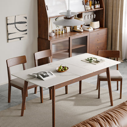 Elegant Oakwood Slate Dining Table