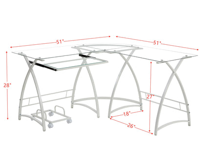 Luxe Glass Computer Desk