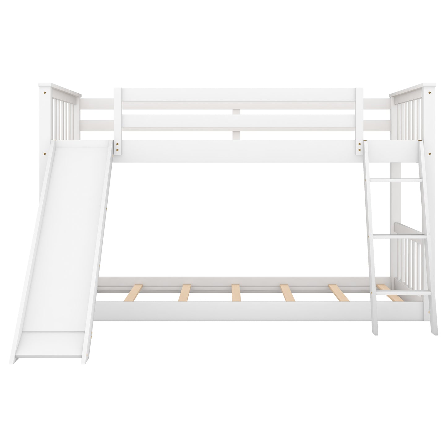Slide & Climb Twin Bunk Bed, Snow White