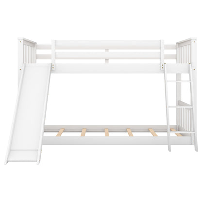Slide & Climb Twin Bunk Bed, Snow White