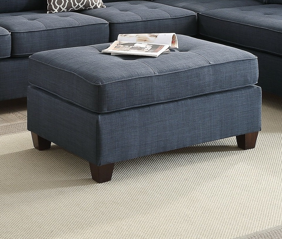 Cocktail Ottoman Dorris Fabric Tufted Seats Ottomans - Blue