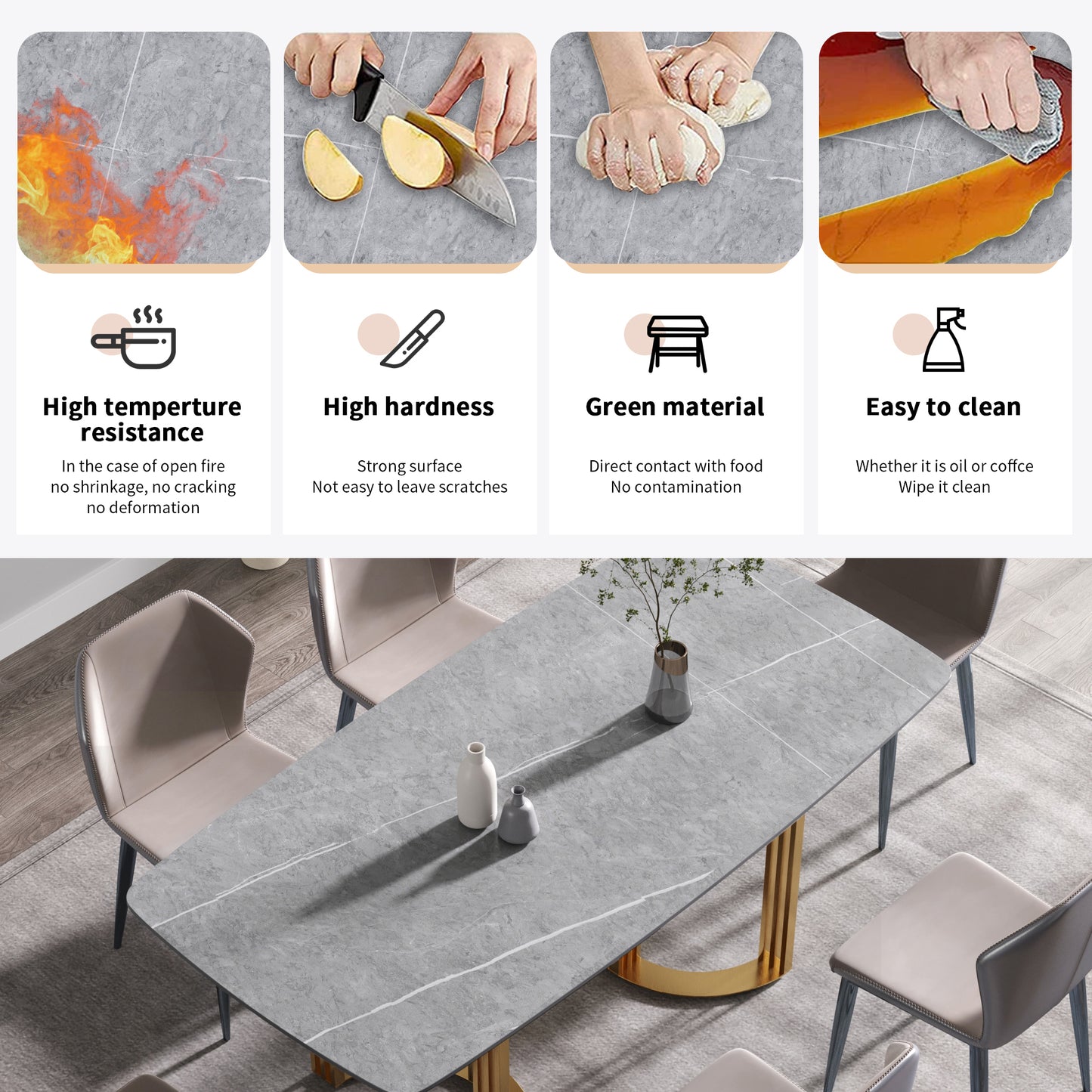 Golden Curve Dining Table