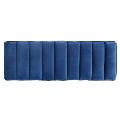 Metal Base Upholstered Bench - Navy Blue
