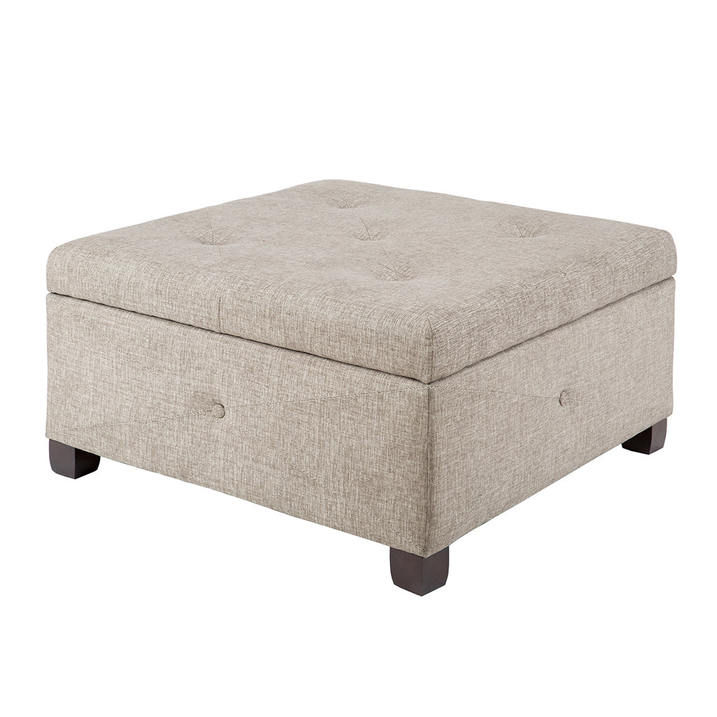 Alpine Button Tufted Storage Ottoman