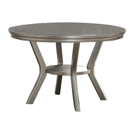 Elegant Silver Hue Round Dining Set