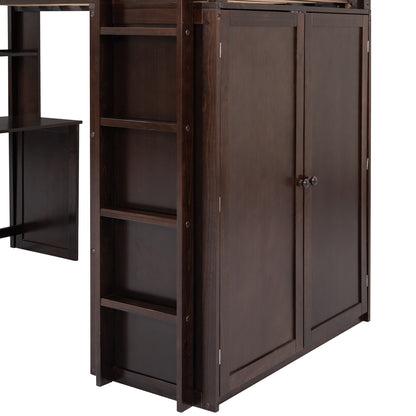 Espresso Haven Loft Bed