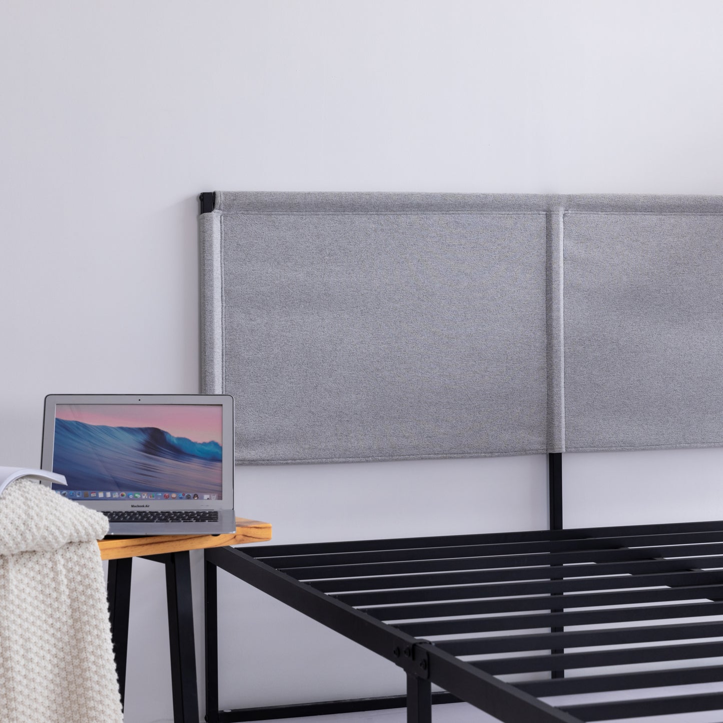 Ovi King Size Metal Bed Frame - Gray