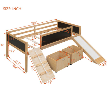Nature's Haven Twin Loft Bed with Dual Storage