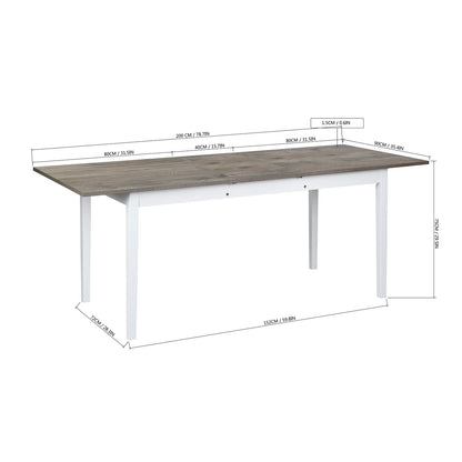 Elegant Extendable Grey Dining Table