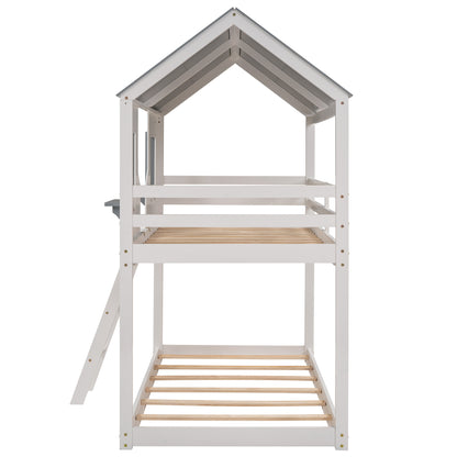 Fort  Twin Bunk Bed - White