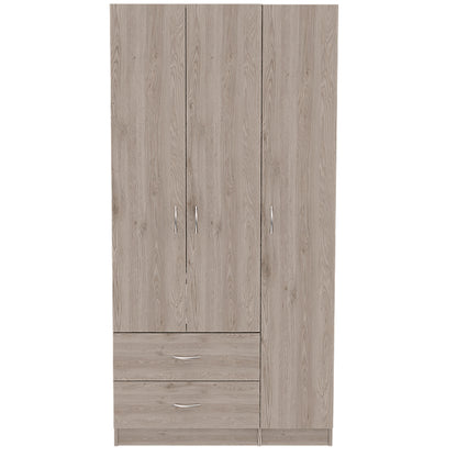 Watson 2-Drawer 3-Door Armoire - Light Grey