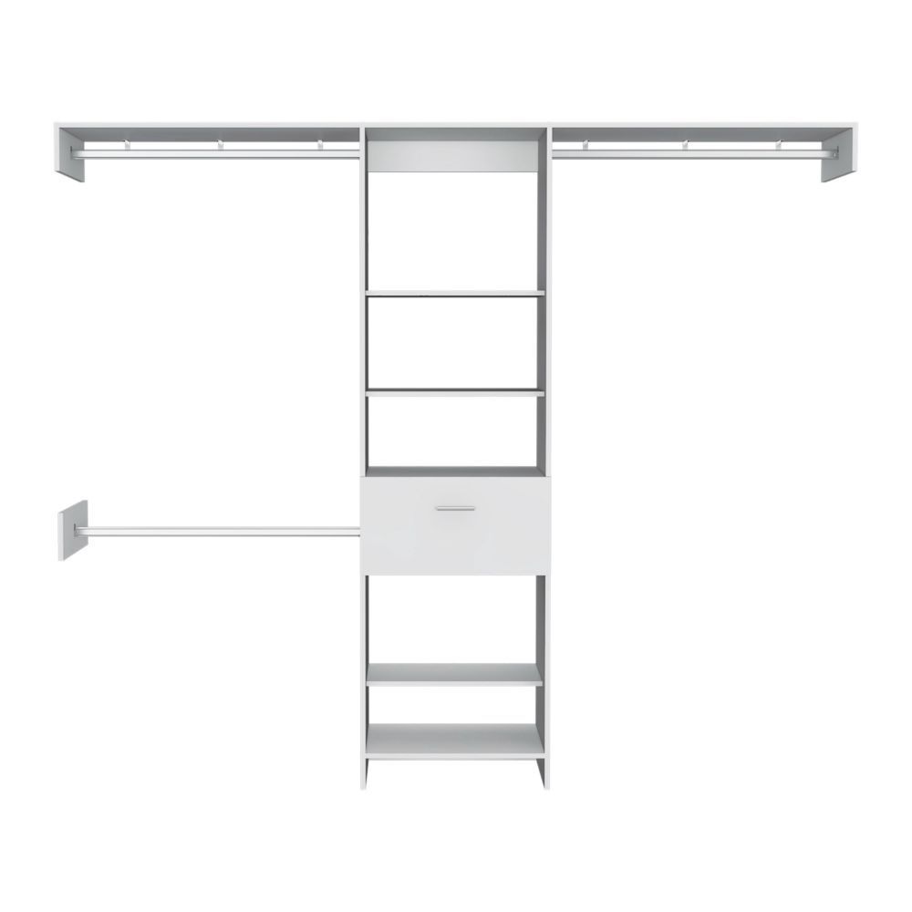 Pure Haven 1-Drawer 4-Shelf Closet System - White