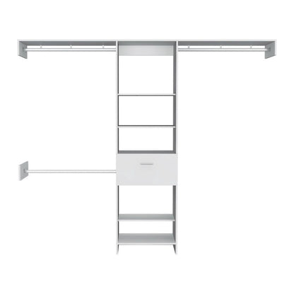 Pure Haven 1-Drawer 4-Shelf Closet System - White