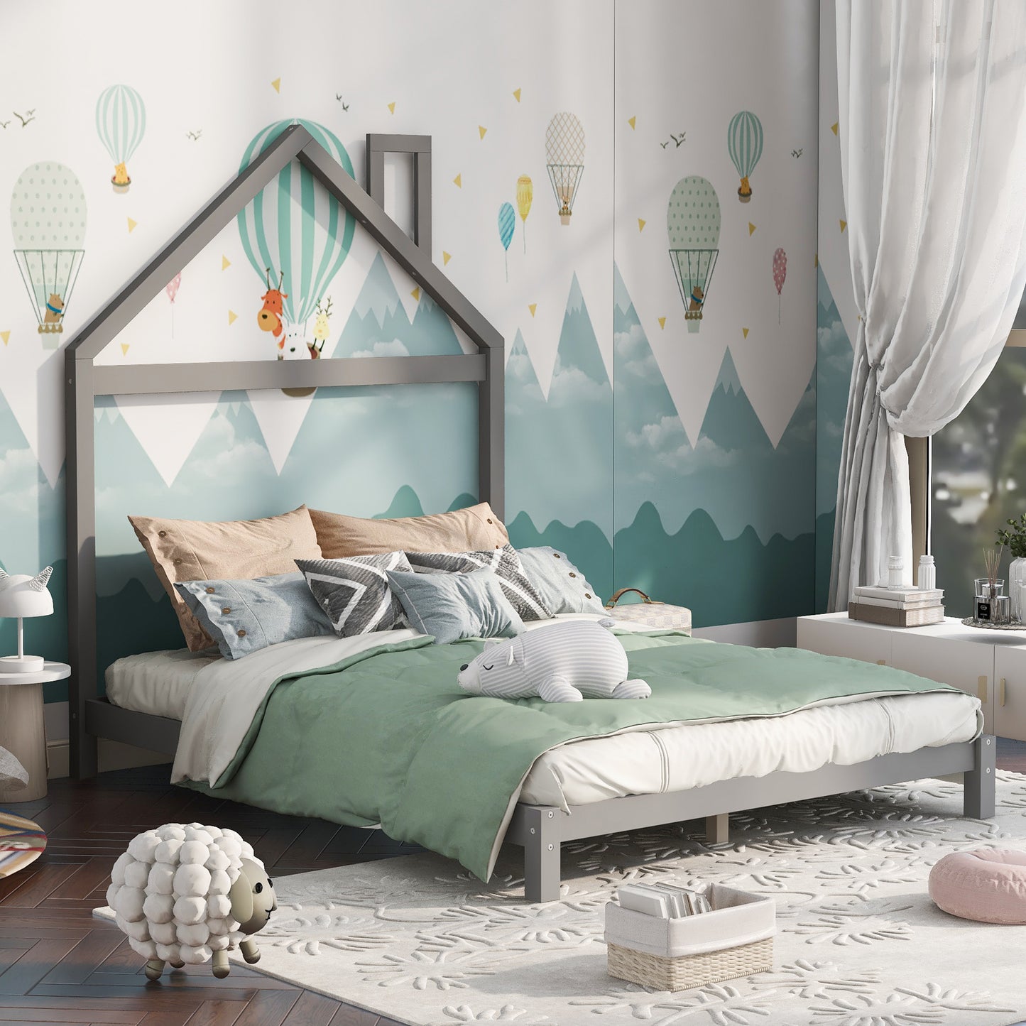 CozyHaven Gray House Bed
