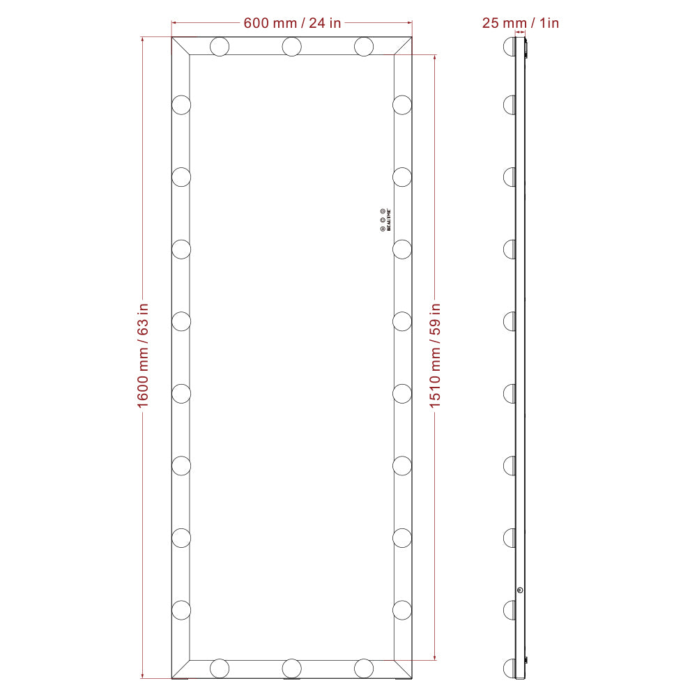 GlamourGlow Full-Length Mirror