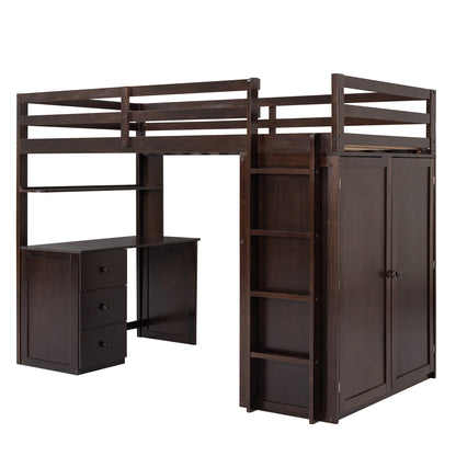 Espresso Haven Loft Bed