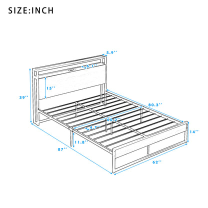 Jeern Queen Size Platform Bed Frame - Black