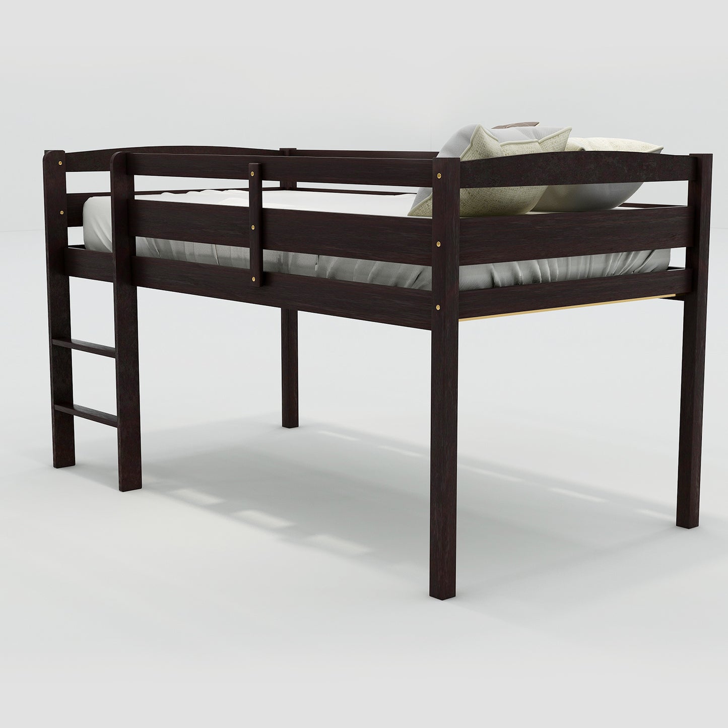 Espresso Dream Twin Wood Loft Bed