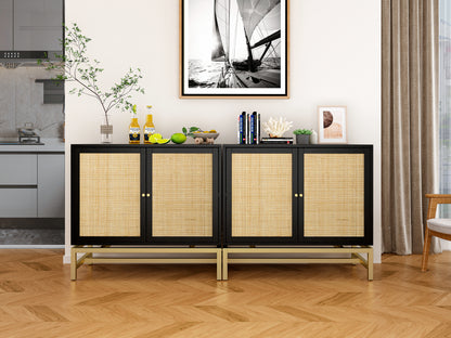 Rattan Black Frame Cabinet