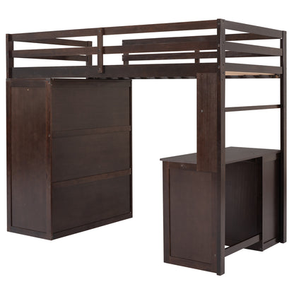 Espresso Haven Loft Bed