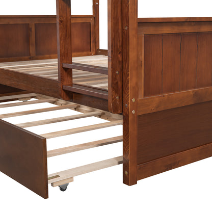 Walnut Dreamland Bunk Bed with Twin Trundle
