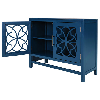 Navy Blue Elegance Wood Cabinet