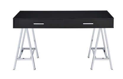 Coleen Desk in Black High Gloss & Chrome