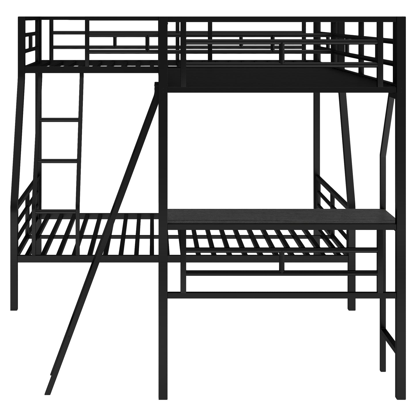 Luminous Lair Metal Twin Loft Bed with Desk
