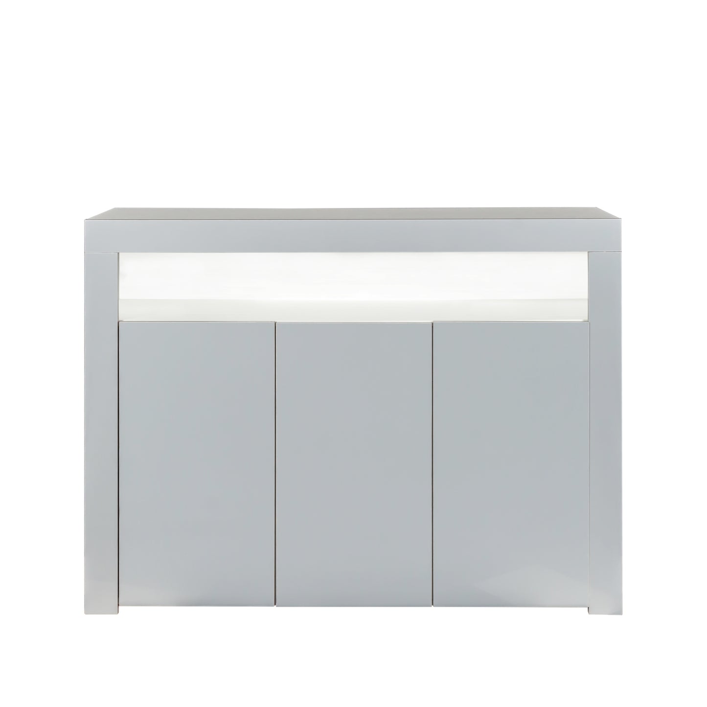 Glossy Glow Sideboard: Modern Storage Cabinet with LED Light