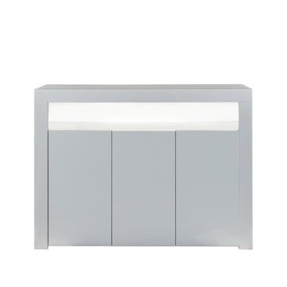 Glossy Glow Sideboard: Modern Storage Cabinet with LED Light