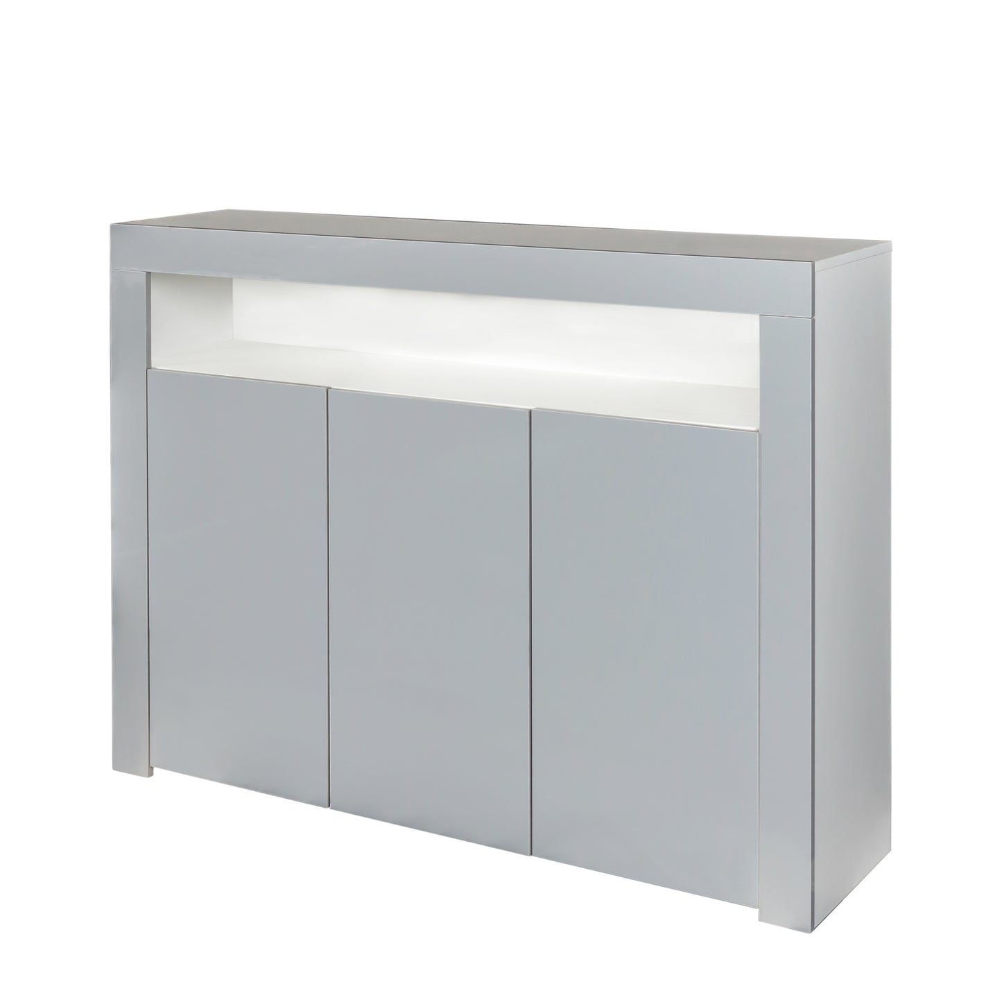 Glossy Glow Sideboard: Modern Storage Cabinet with LED Light
