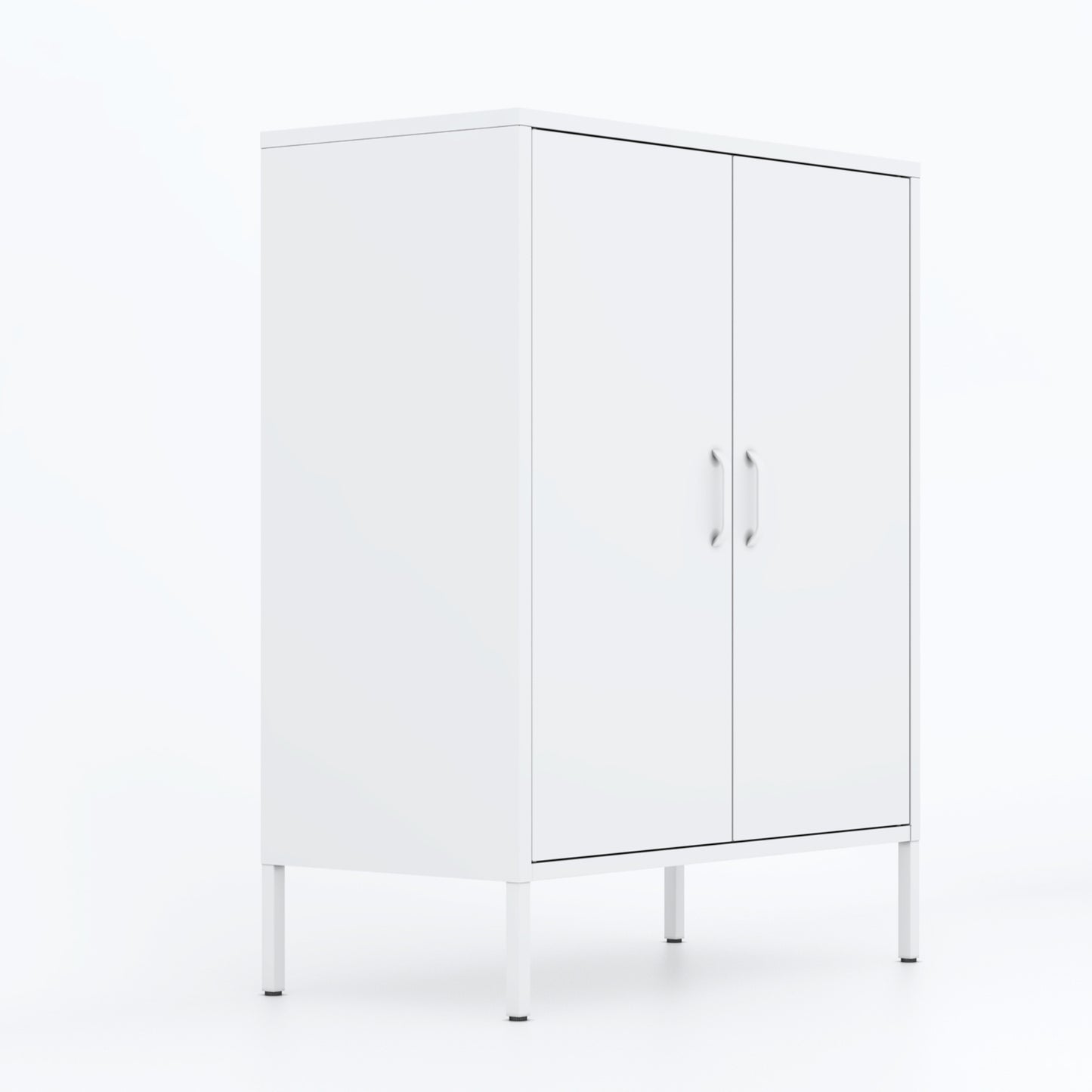 Stand Storage Steel Cabinets - White