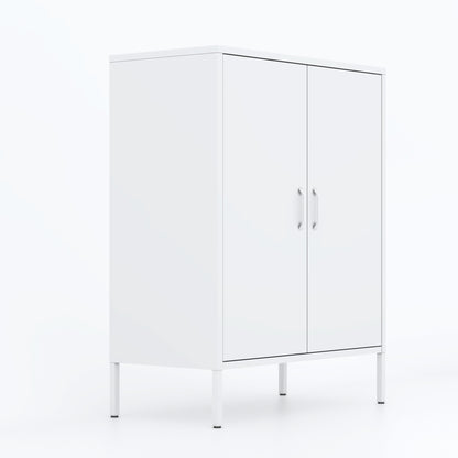 Stand Storage Steel Cabinets - White