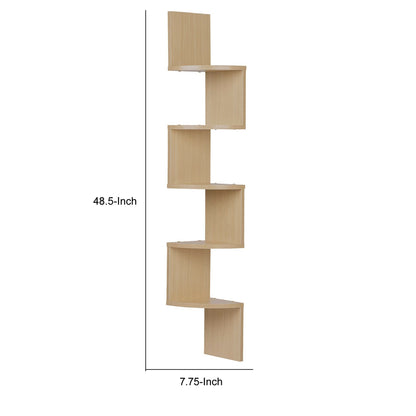 Beech Corner Wall Mount Shelf - Brown