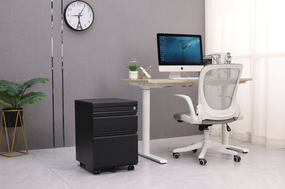 Swift Lock Mobile Storage Cabinet With Leather Cushion - Black