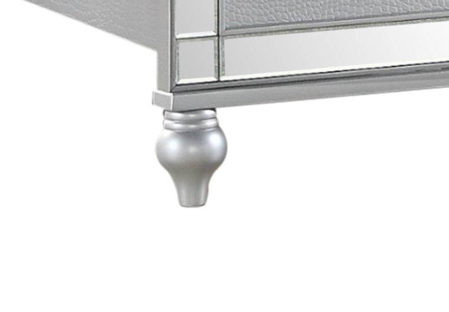 Atlas Sterling King Size Upholstered LED Bed - Silver