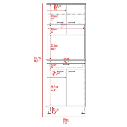 Kitchen Pantry with Countertop - Smokey Oak