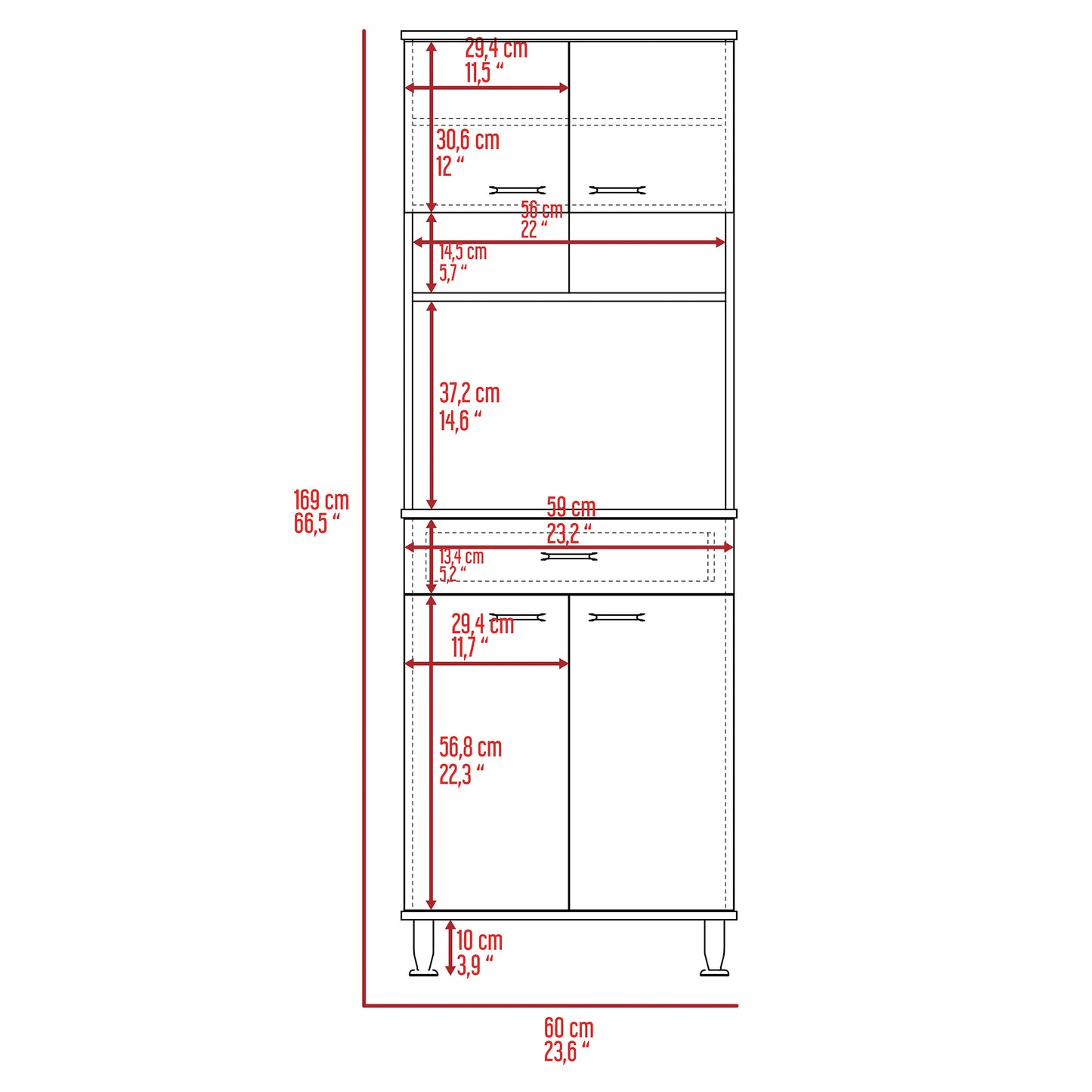 Pure Kitchen Pantry with Countertop - Light Oak
