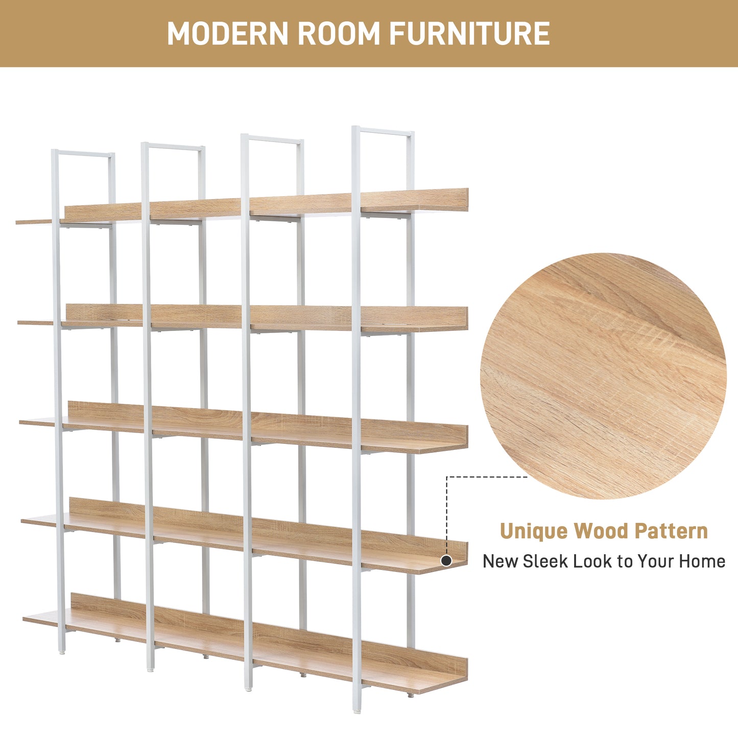 Vintage Industrial Style Shelf - Oak