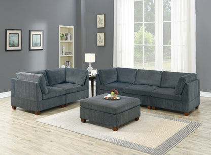 Chenille Comfort Ottoman - Grey