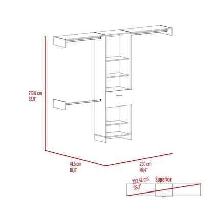 Pure Haven 1-Drawer 4-Shelf Closet System - White